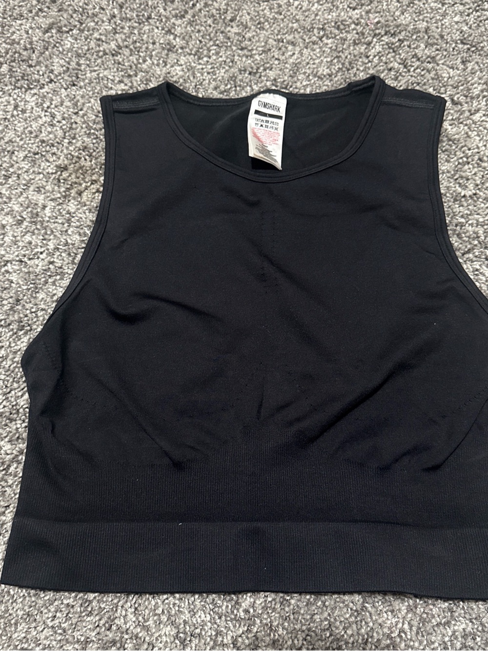Gymshark Black Seamless Ribbed Crop Tank